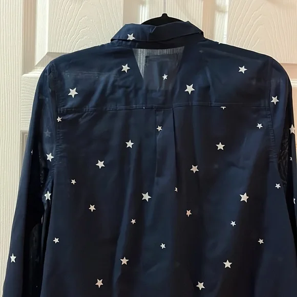 Navy with White Stars blouse - Picture 3 of 5